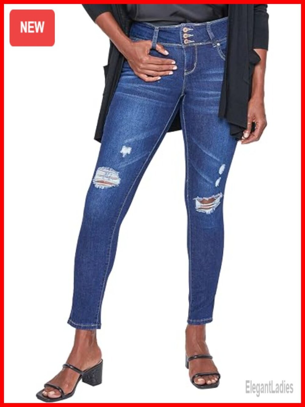 Wannabettabutt 3 Button Skinny Ankle Jean - Recycled Micro Fibers